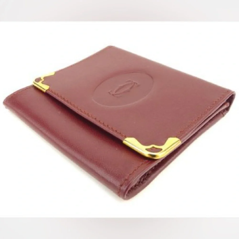 Cartier Wallet Purse Coin Purse Mastline Red leather Woman Authentic EUC - Picture 1 of 13